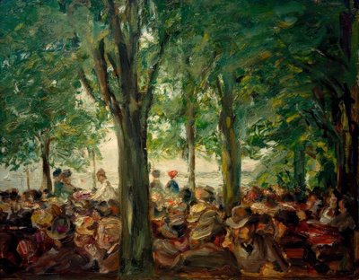 Restaurante en el jardín junto al Havel bajo los árboles (Schildhorn) de Max Liebermann