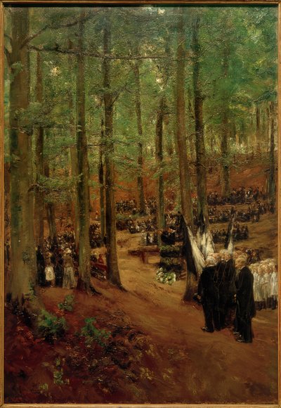 Ceremonia conmemorativa para el emperador Federico III en Kösen - 1ª versión de Max Liebermann