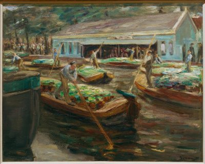 Mercado de verduras en Delft de Max Liebermann