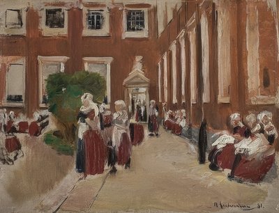 Patio del orfanato de Ámsterdam de Max Liebermann