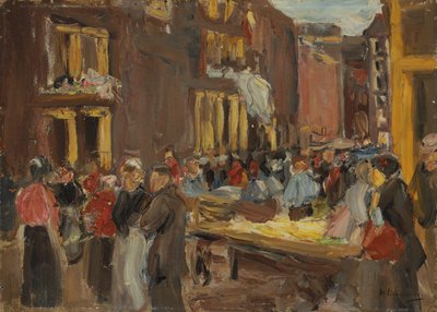 Barrio judío en Ámsterdam; Judengasse en Ámsterdam, esquina Jodenbreestraat, 1905 de Max Liebermann