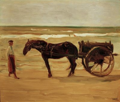 Carro del bañero en la playa de Max Liebermann