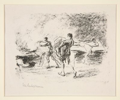Cremación de cadáveres, al Bassompierre de Goethe (escena de la cremación) de Max Liebermann
