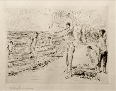 M.Liebermann, Niños bañándose en el viento de Max Liebermann