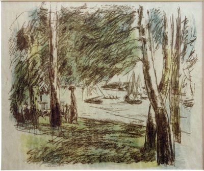 Paisaje en Wannsee con veleros de Max Liebermann
