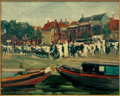 Mercado de ganado en Leyden de Max Liebermann