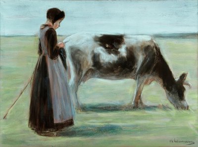 Niña con vaca de Max Liebermann
