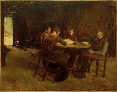 Campesinos de Frisia Oriental en la oración de la mesa de Max Liebermann