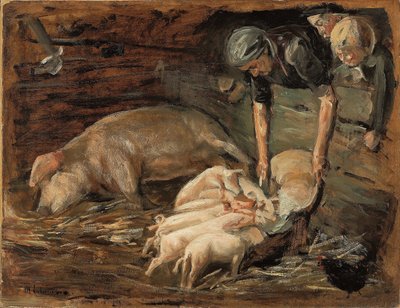 Porqueriza, guardería, 1887 de Max Liebermann