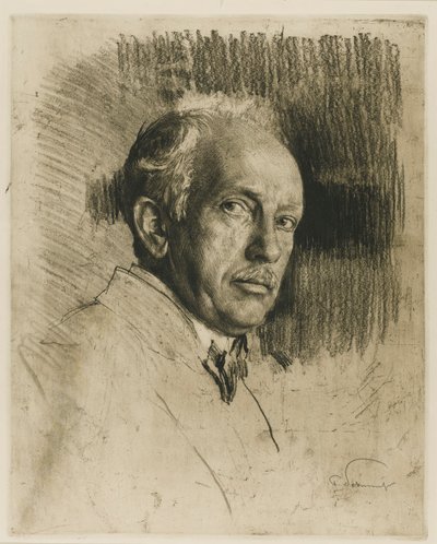 Retrato del compositor Richard Strauss 1864-1949, c. 1914 de Max Liebermann