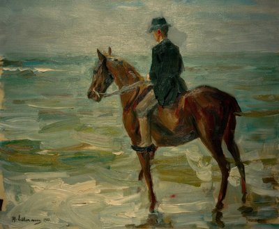 Jinete en el mar hacia la izquierda de Max Liebermann