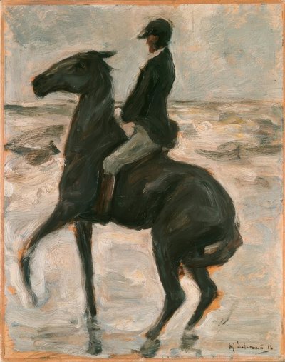 Jinete hacia la izquierda en la playa de Max Liebermann