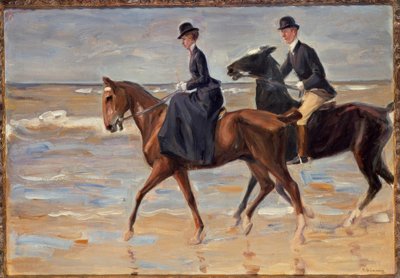 Jinete y amazona en la playa de Max Liebermann