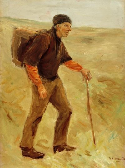 Campesino caminando (Estudio, figura completa) de Max Liebermann