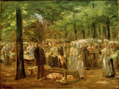 Mercado de cerdos en Haarlem de Max Liebermann