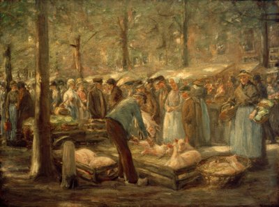 Mercado de cerdos en Haarlem de Max Liebermann