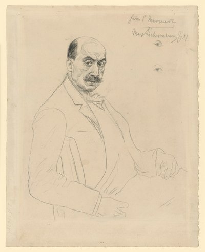 Autorretrato (estudio intermedio durante el trabajo en el aguafuerte Schiefler 60) de Max Liebermann
