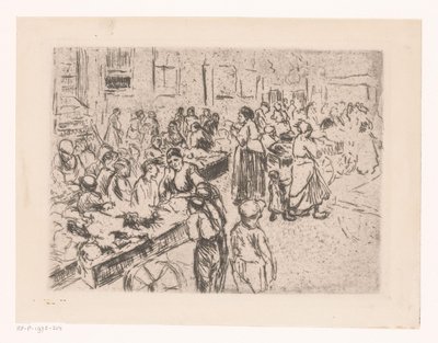 Comercio callejero en el antiguo barrio judío de Amsterdam de Max Liebermann