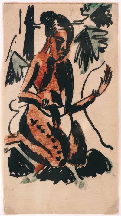 Nativos, arrodillados de Max Pechstein