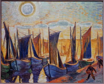 Barco pesquero en Leba de Max Pechstein