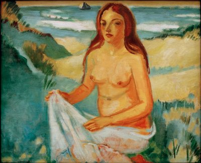 Junges Mädchen am Meer von Max Pechstein