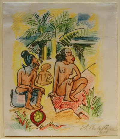 Fotografías de viaje Italia - Mar del Sur (Tres mujeres sentadas) de Max Pechstein