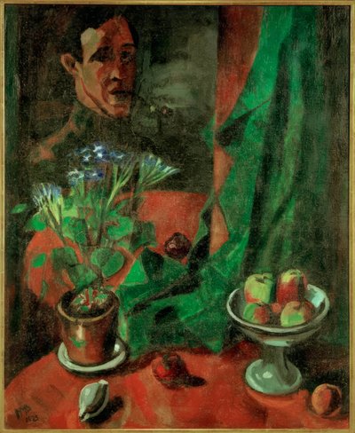Autorretrato con naturaleza muerta de Max Pechstein