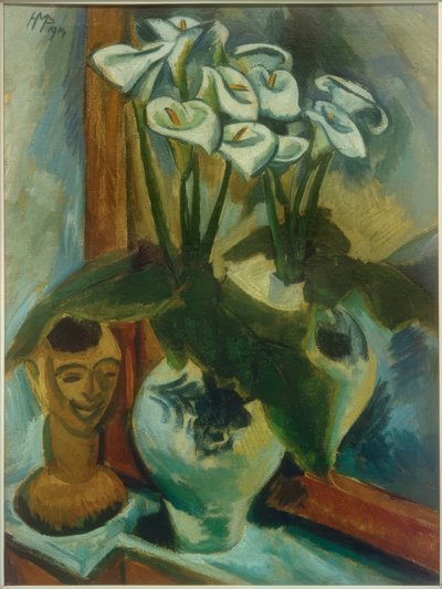 Naturaleza muerta con cabeza de arcilla de Max Pechstein