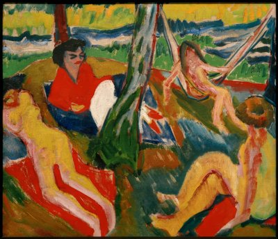 Escena en el bosque de Max Pechstein