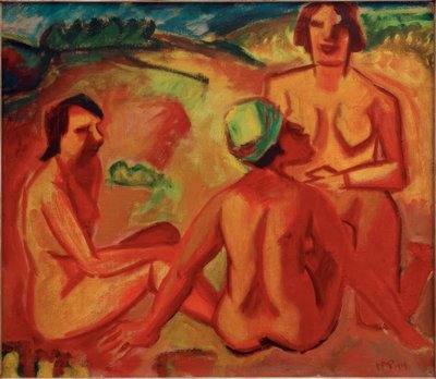 Entretenimiento, tres mujeres de Max Pechstein