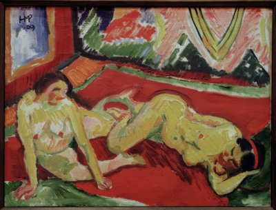 Dos desnudos femeninos en la habitación de Max Pechstein