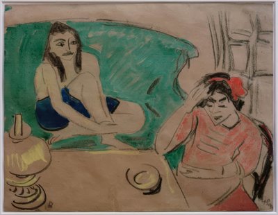 Dos chicas en la mesa de Max Pechstein