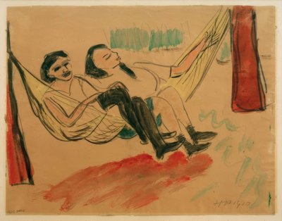 Dos chicas en la hamaca I de Max Pechstein