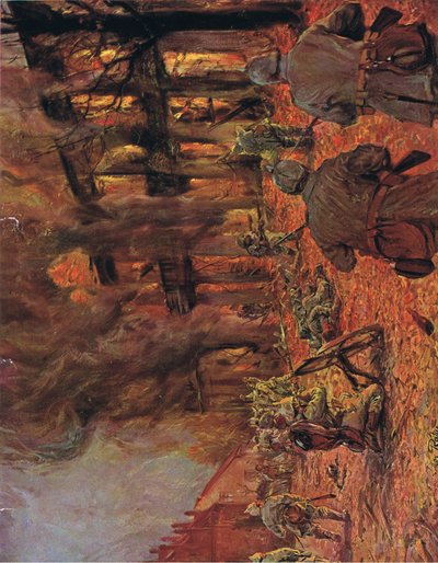 Batalla callejera en Hohenskein, ilustración de Hindenburg publicada por Daterlandischer Derlag C U Weller Berlín, 1922 de Max Rabes