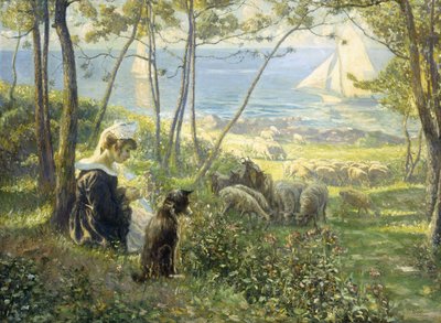 Un día de verano junto al mar (óleo sobre lienzo) de Max Silbert