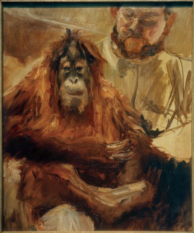 El orangután marinero y su cuidador de Max Slevogt