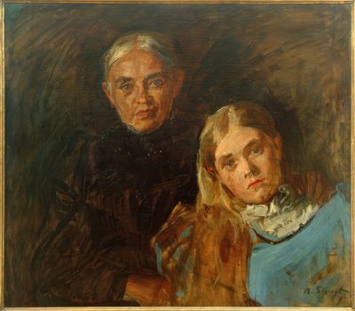 Frau Voll con hija de Max Slevogt