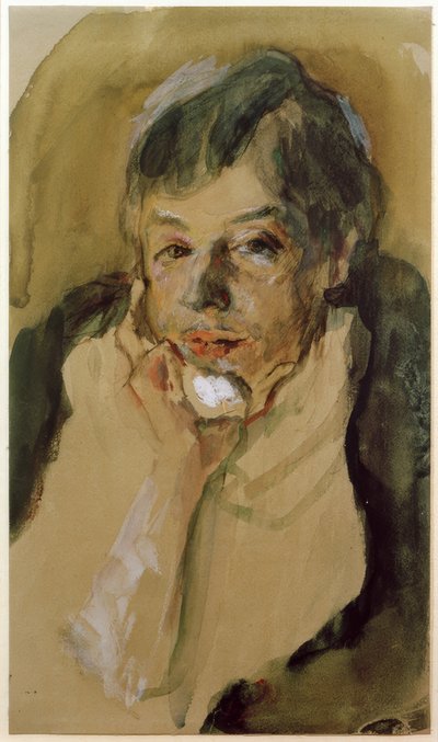 Nini Slevogt con la barbilla apoyada de Max Slevogt