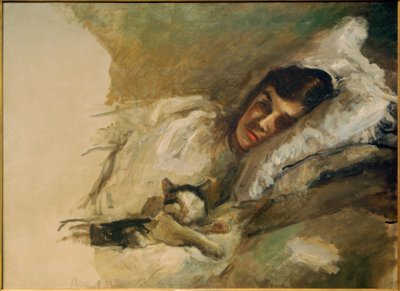 Nini con gato de Max Slevogt