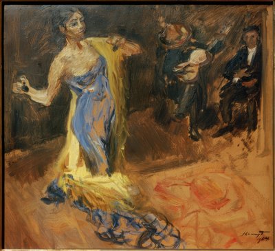 Boceto de Marietta di Rigardo / Marietta bailando con dos músicos de Max Slevogt