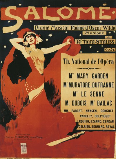 Francia, París, Póster de la ópera Salomé de Richard Strauss de Max Tilke