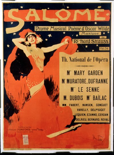 Cartel publicitario de "Salomé", ópera de Richard Strauss (1864-1949) (litografía) de Max Tilke