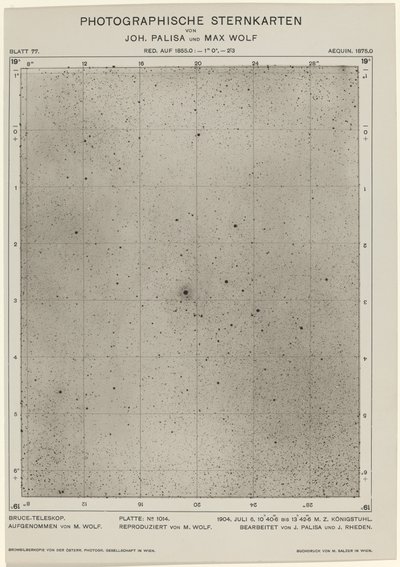 Cartas estelares fotográficas 6 de julio de 1904, 1649. Creadores: Max Wolf, Johann Palisa de Max Wolf, Johann Palisa