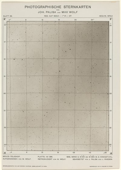 Cartas Fotográficas de Estrellas (2 de marzo de 1906) de Max Wolf and Joh. Palisa