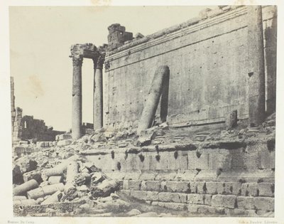 Baalbeck (Heliópolis), Templo de Júpiter, fachada oriental; Siria de Maxime Du Camp