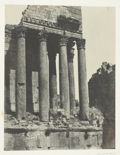 Baalbeck (Heliópolis), Templo de Júpiter, vista tomada desde el ángulo sureste; Siria de Maxime Du Camp