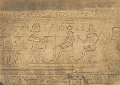 Bajorrelieves de la fachada del Templo de Dendérah Tentyris, 1849-50 de Maxime Du Camp