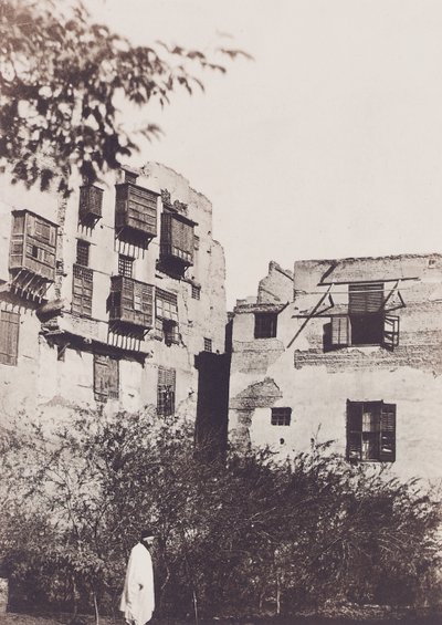 El Cairo, casa y jardín en el barrio francés, con Gustave Flaubert, 1850 de Maxime Du Camp