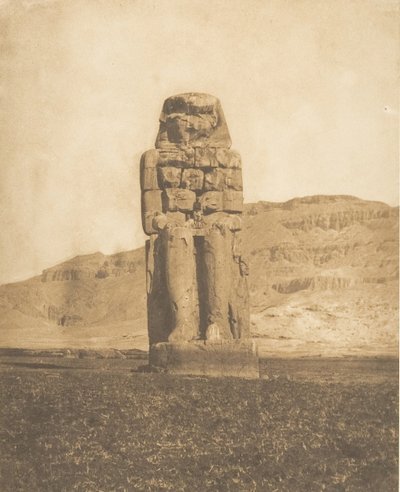 Coloso restaurado de Amenofis III, en Tebas Estatua vocal o Coloso de Memnón, 1849-50 de Maxime Du Camp