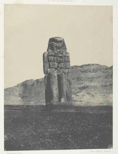 Gournah, Estatua de Memnón, Tebas, 1849-51, impreso en 1852 de Maxime Du Camp